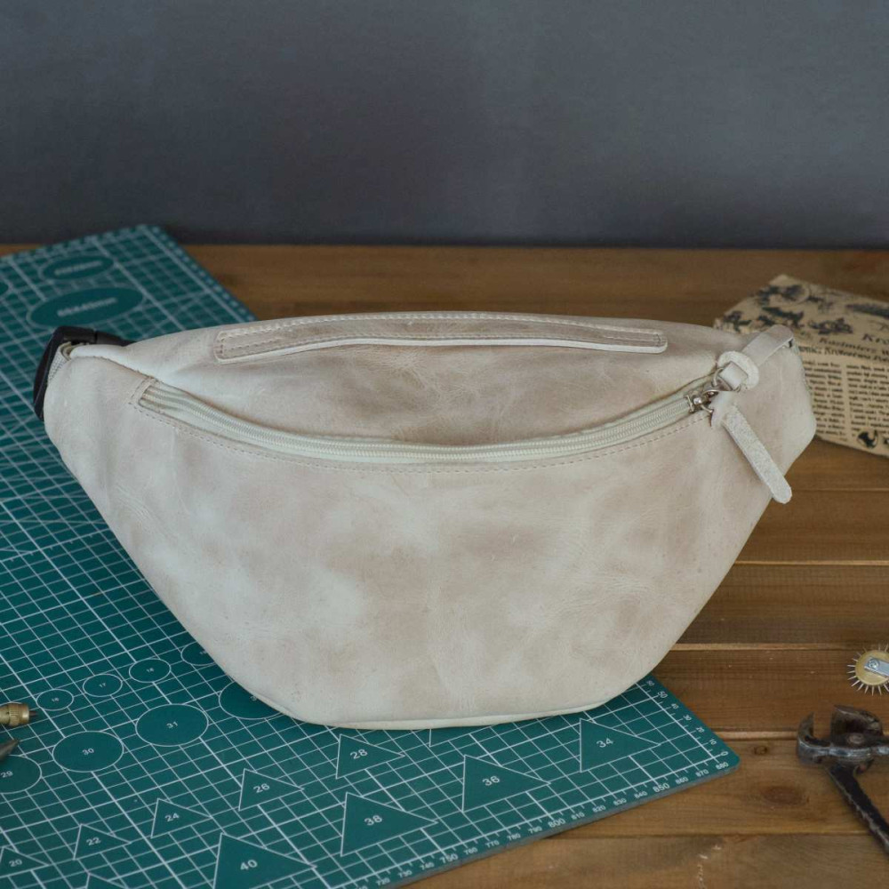 kremowa skorzana nerka damska crossbody duza xl belveder nx19